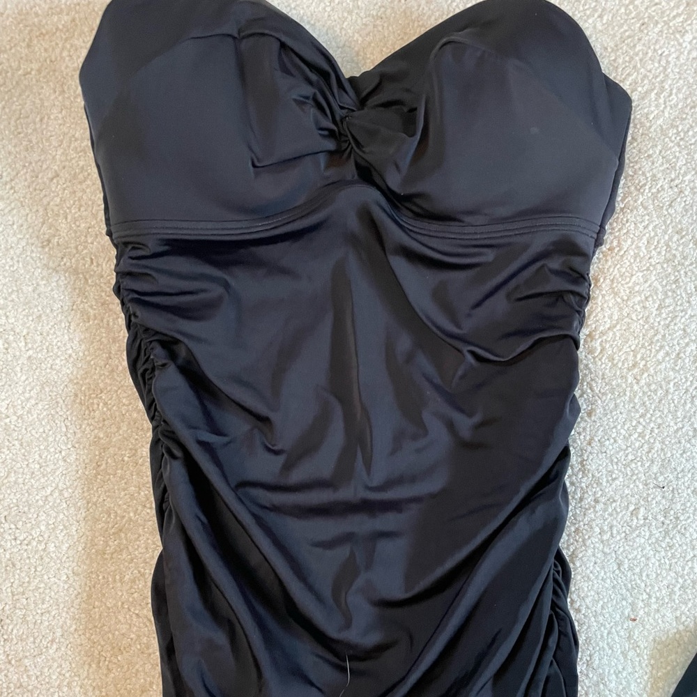 Victoria's Secret Black Ruched One-Piece Swimsuit